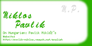 miklos pavlik business card